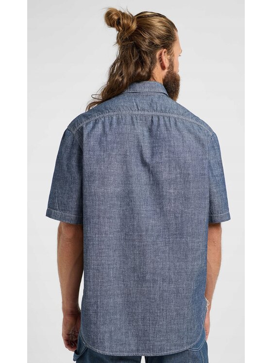 Lee Lee Koszula 101 SS Worker Shirt Niebieski Relaxed Fit