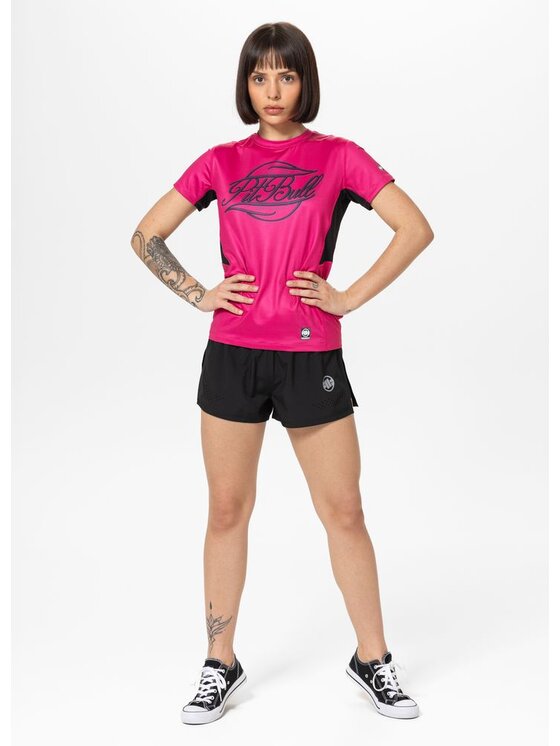 PITBULL PITBULL T-Shirt Koszulka sportowa damska Mesh PITBULL IR M Różowy Regular Fit