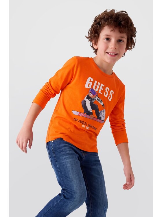 Guess Kids Guess Kids T-Shirt 184426 Pomarańczowy Classic Fit
