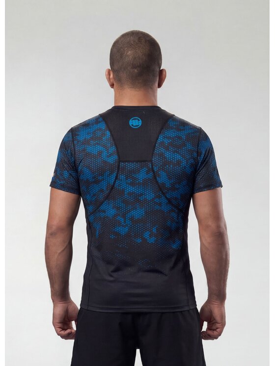 PITBULL PITBULL Koszulka techniczna HEX CAMO HILLTOP Niebieski Regular Fit