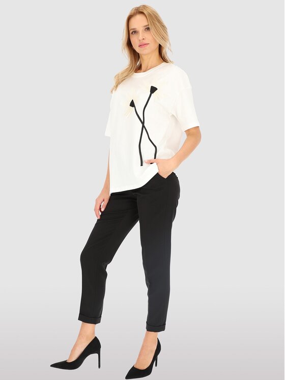 Perso Perso T-Shirt TCE240012F Biały Regular Fit
