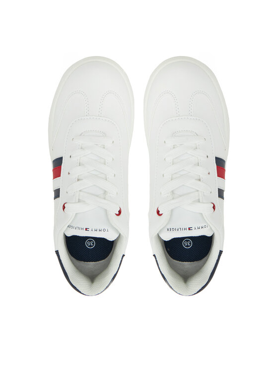 Tommy Hilfiger Tommy Hilfiger Laisvalaikio batai Stripe Low Cut Lace-Up Sneaker T3X9-33850-1355 S Balta
