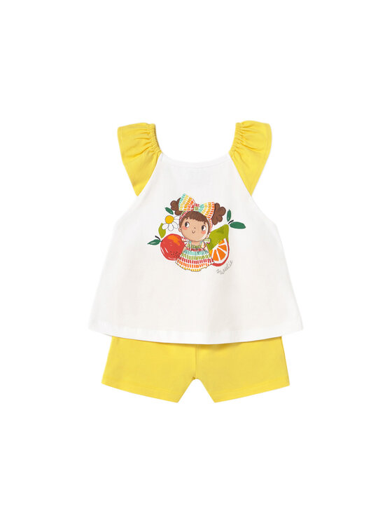 Mayoral Mayoral Set top i pantaloni scurti 1234 Galben Regular Fit