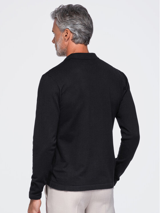 Ombre Ombre S dlouhým rukávem OM-POLS-0138 Černá Regular Fit