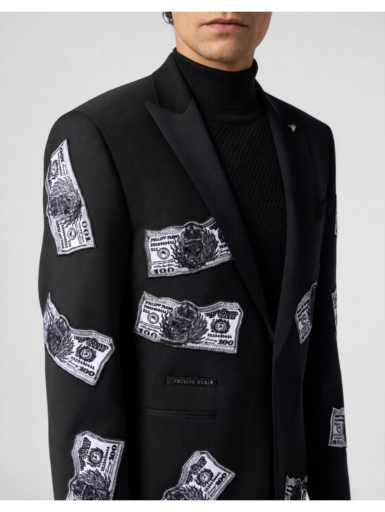 PHILIPP PLEIN PHILIPP PLEIN Marynarka 31278 Czarny Regular Fit