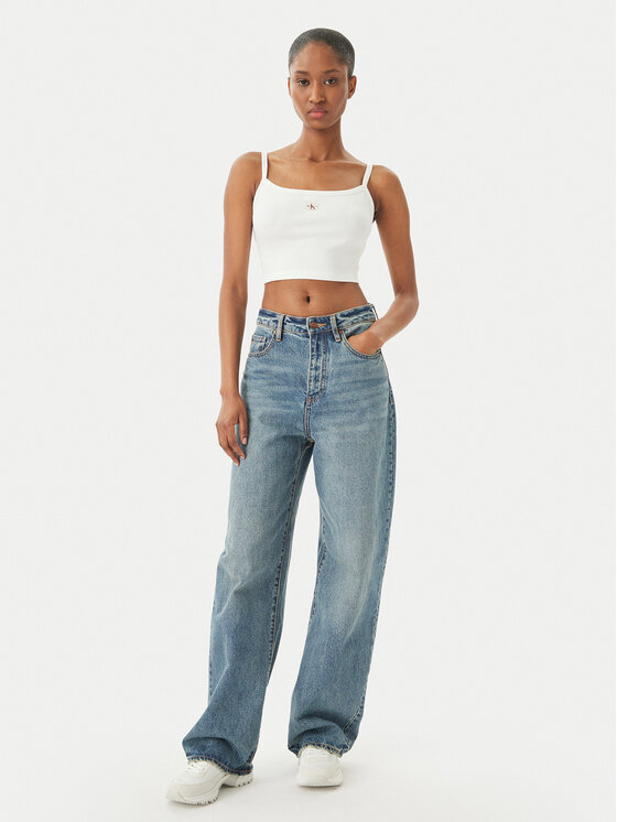 Calvin Klein Jeans Calvin Klein Jeans Top LV047F221G Biały Slim Fit