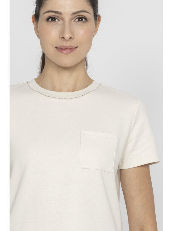 Deni Cler Milano Deni Cler Milano T-Shirt T-DC-T215-E2-10-12-1 Beżowy Regular Fit