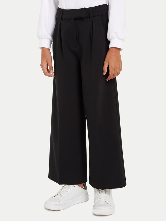 Calvin Klein Jeans Bavlnené nohavice IG0IG02690 Čierna Wide Leg