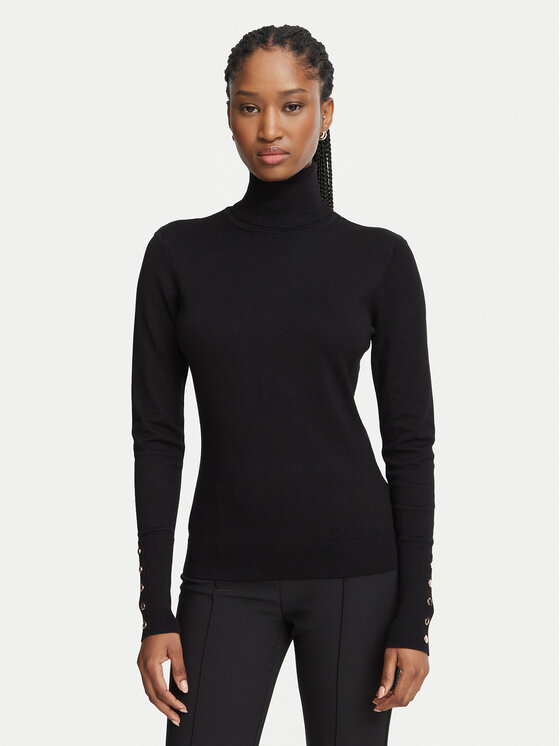Fracomina Fracomina Rollkragenpullover FR26WT7003K50601 Schwarz Regular Fit