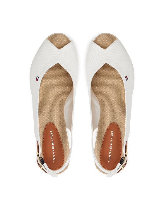 Tommy Hilfiger Tommy Hilfiger Espadryle Flag Mid Wedge Espad Slingback FW0FW08595 Biały