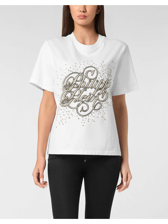 PHILIPP PLEIN PHILIPP PLEIN T-Shirt 23593 Biały Over Fit