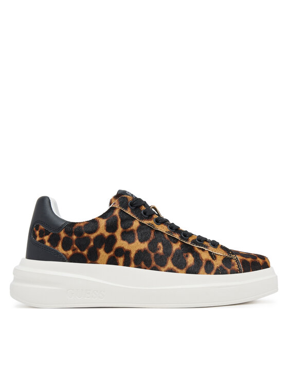 Guess Guess Sneakersy FLTEL8 LEA12 Brązowy