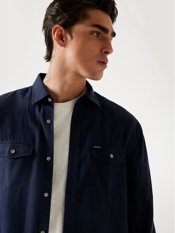 Guess Guess Košile 177075 Modrá Classic Fit
