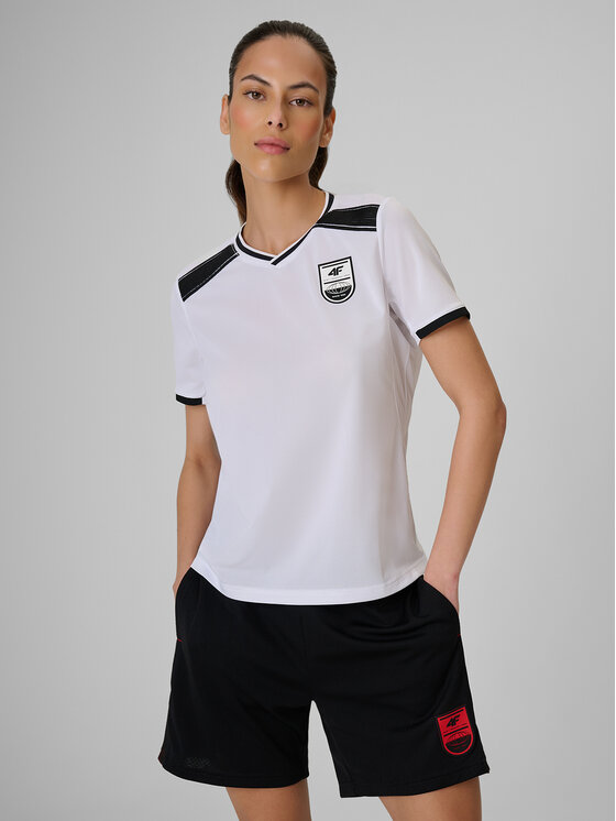 4F 4F Koszulka techniczna FOOTBALL Biały Regular Fit