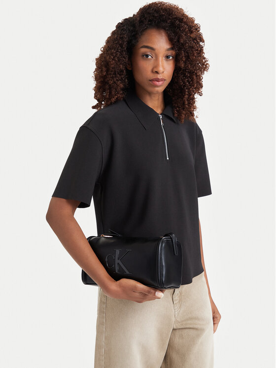 Calvin Klein Calvin Klein Torebka Bold Ck Slouchy Shoulder Bag LV04F3894G Czarny