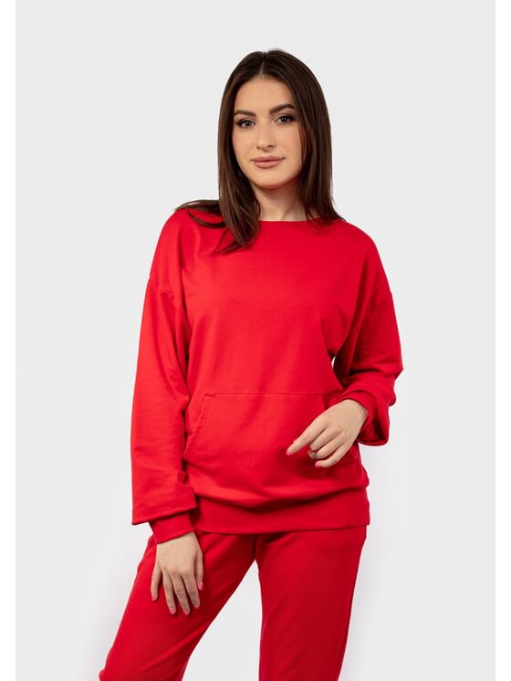 DKaren Sport DKaren Sport Bluza D-K-B2 Czerwony Classic Fit
