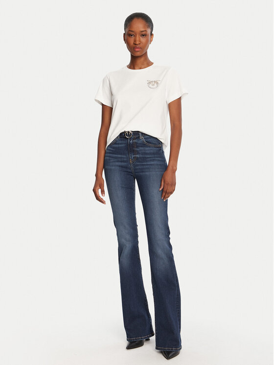 PINKO PINKO Póló Quentin 103320 A2RN Fehér Regular Fit