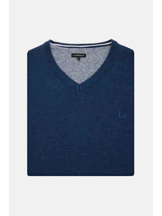 Lancerto Lancerto Sweter Harrison SW073123000001 Granatowy Regular Fit