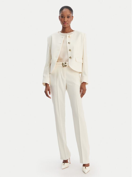 Marella Marella Pantaloni chino Elica 2613131063 Écru Slim Fit