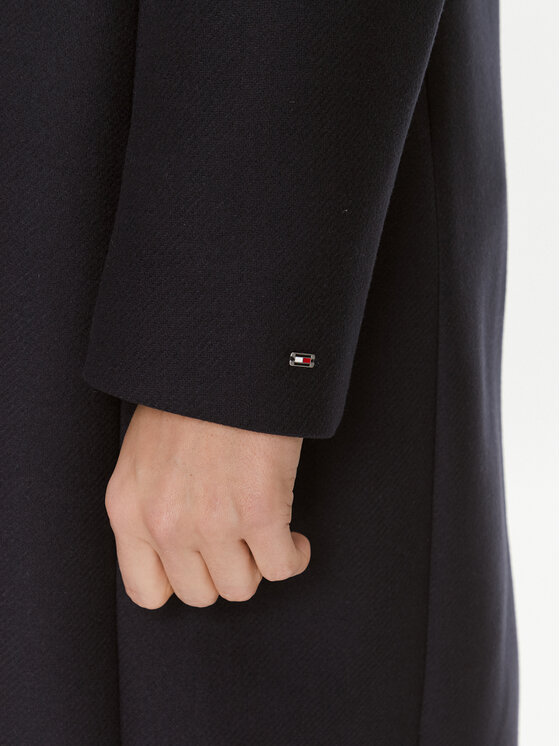 Tommy Hilfiger Tommy Hilfiger Gyapjú kabát WW0WW39753 Sötétkék Regular Fit