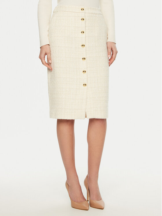 Luisa Spagnoli Luisa Spagnoli Пола тип молив Fettuccia 541489 Екрю Regular Fit