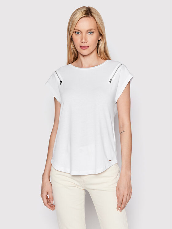 DKNY Majica P22H1GRW Bela Relaxed Fit