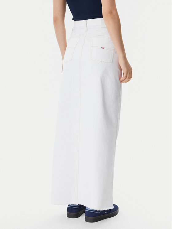 Tommy Jeans Tommy Jeans Jeans suknja Claire DW0DW20125 Écru Regular Fit