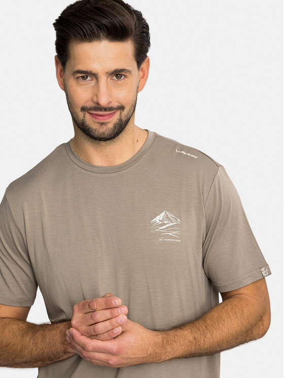 Viking Viking Koszulka techniczna Lenta Bamboo Light Man Beżowy Regular Fit