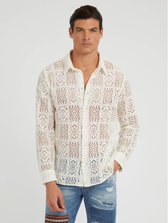 Guess Guess Koszula 153449 Biały Classic Fit