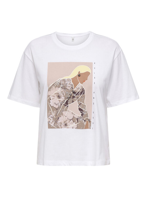 ONLY ONLY T-Shirt Susan 15372179 Biały Regular Fit