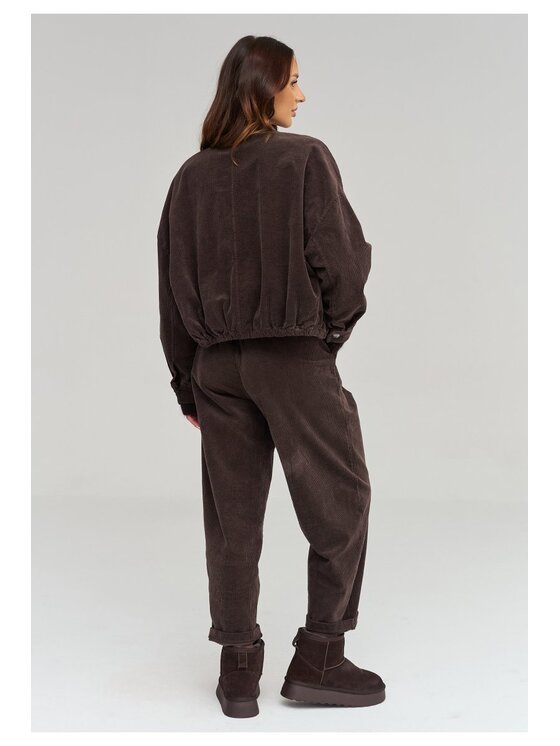 Makadamia Makadamia Kurtka przejściowa C96 Brązowy Loose Fit