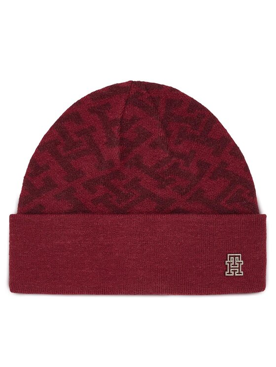 Tommy Hilfiger Tommy Hilfiger Шапка Monogram All Over Beanie AW0AW15327 Червен