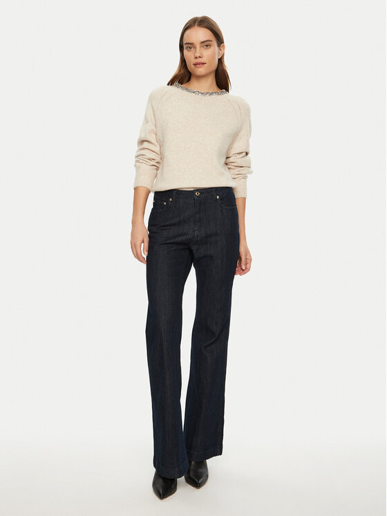 Morgan Morgan Pulover 242-MPERLE Bej Regular Fit