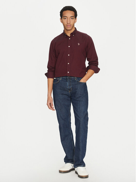 U.S. Polo Assn. U.S. Polo Assn. Košulja MUP3247 Tamnocrvena Slim Fit
