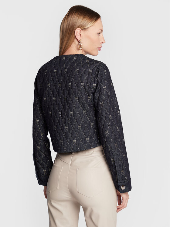 PINKO Pinko Džinsinė striukė Inspirata 1 1J1115 A0A4 Tamsiai mėlyna Boxy Fit
