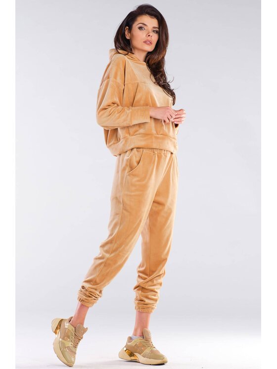 Awama Awama Bluza A412 Beżowy Basic Fit