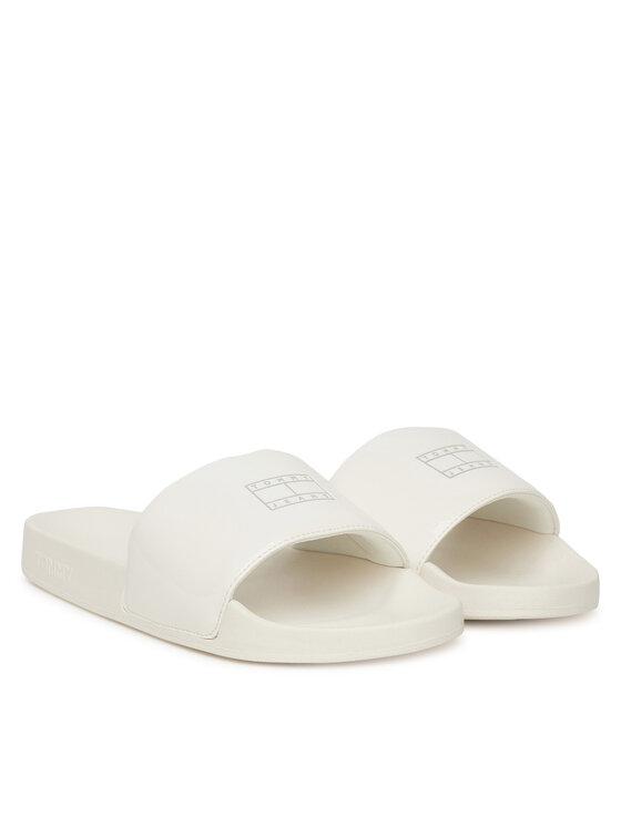 Tommy Jeans Tommy Jeans Pantoletten Flag Pool Slide Patent EN0EN02901 Weiß