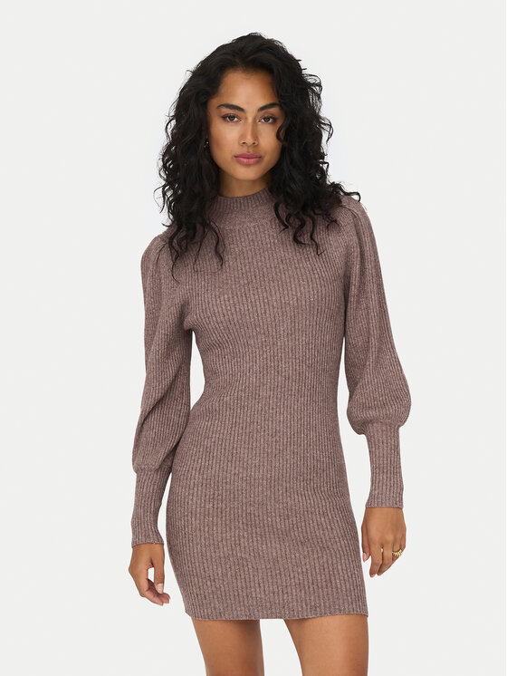 ONLY ONLY Úpletové šaty Katia 15232502 Hnedá Comfort Fit