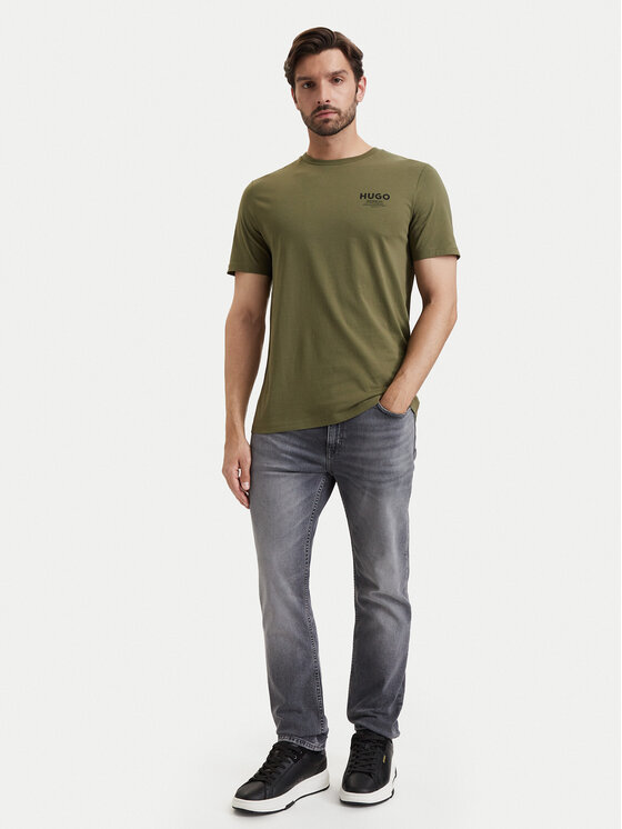 HUGO HUGO Тишърт Nesptee 50572740 Тъмнозелен Regular Fit
