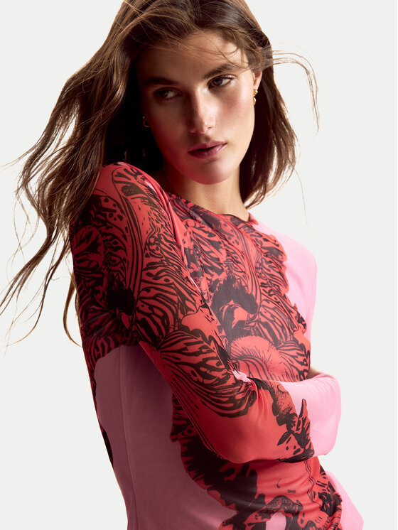 Desigual Desigual Блуза Orchid Lacroix 26SWTK50 Розов Slim Fit