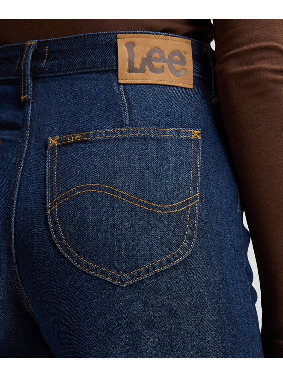 Lee Lee Jeansy 112385903 Granatowy Wide Leg