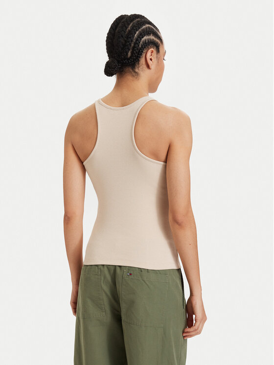 Tommy Jeans Tommy Jeans Marškinėliai Racerback DW0DW22264 Balta Slim Fit