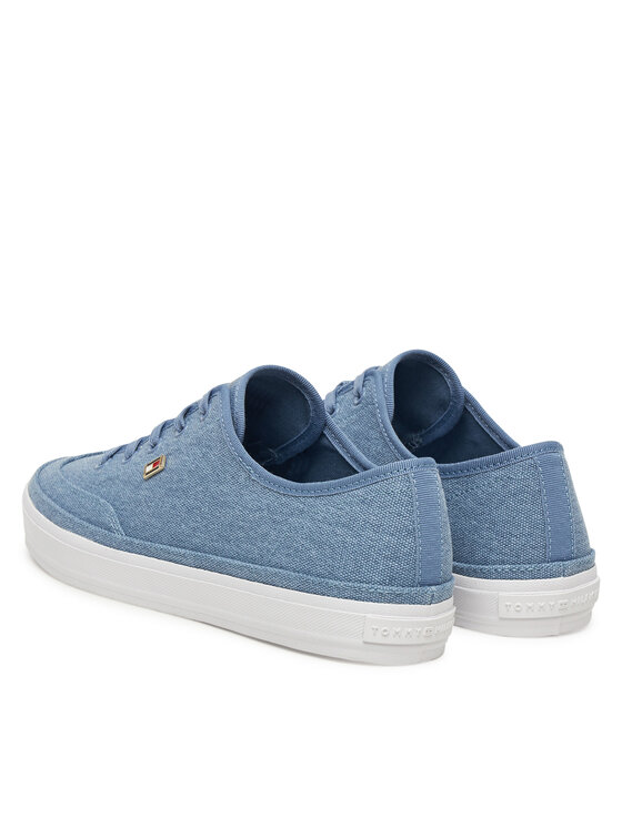 Tommy Hilfiger Tommy Hilfiger Laisvalaikio batai Washed Canvas Vulc Sneaker FW0FW08894 Mėlyna