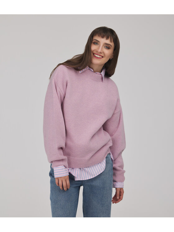 Lee Cooper Lee Cooper Sweter AIDA Fioletowy jasny Regular Fit