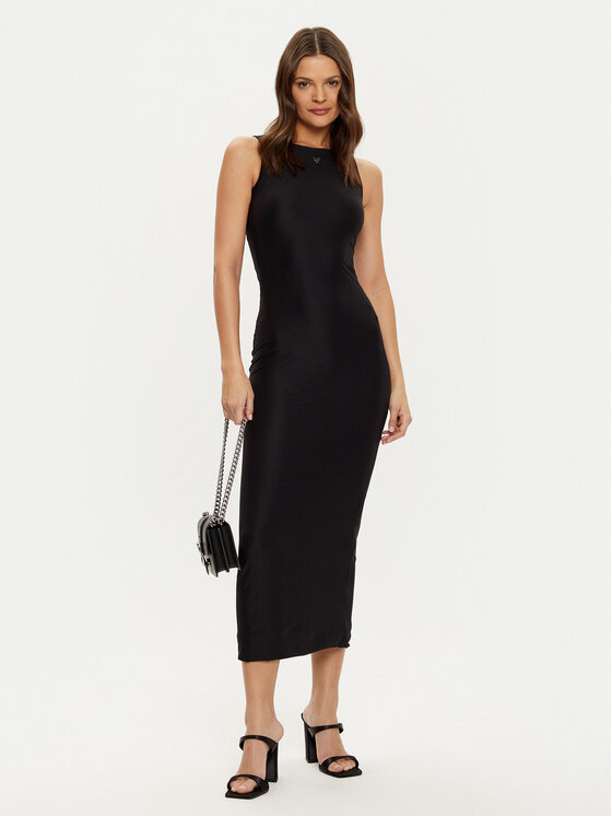 Guess Guess Trikotažinė suknelė W4YK0J KCDE0 Juoda Slim Fit