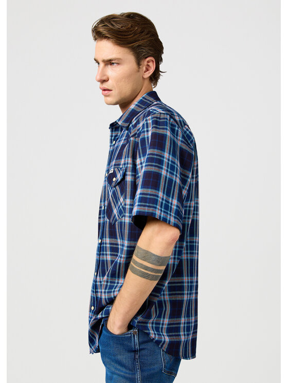 Wrangler Wrangler Camicia SS WESTERN SHIRT Blu Regular Fit