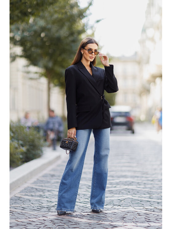 LilaLou LilaLou Marynarka Whisper Czarny Regular Fit
