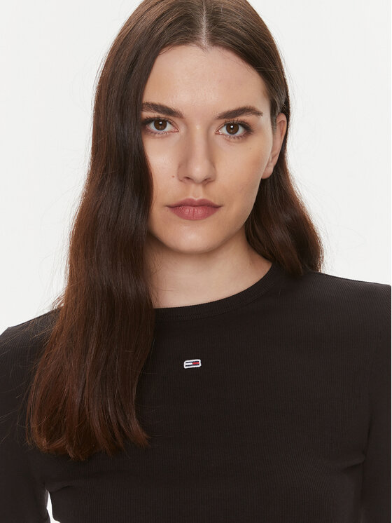 Tommy Jeans Tommy Jeans Bluza Essential DW0DW17387 Črna Slim Fit