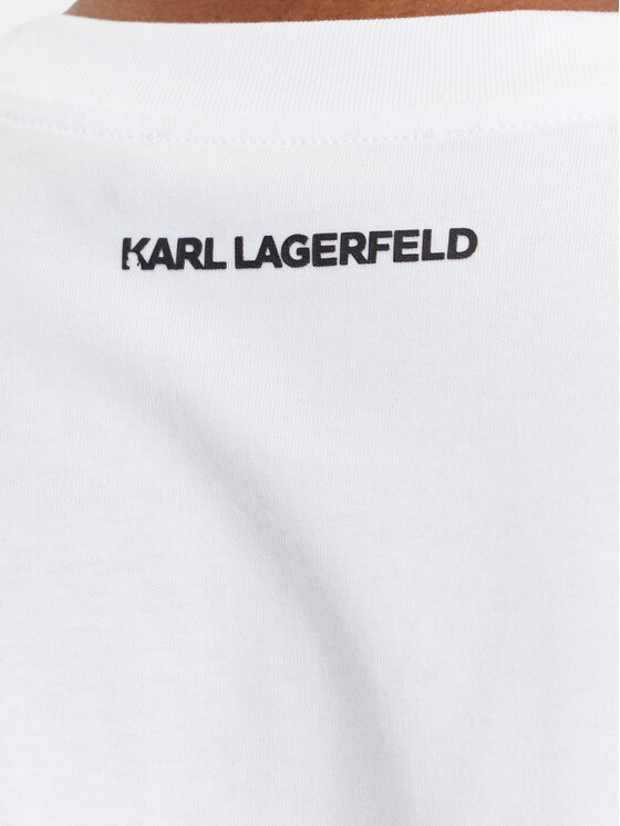 KARL LAGERFELD KARL LAGERFELD T-krekls A3W17018 Balts Regular Fit