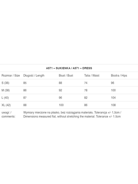 Awama Awama Sukienka letnia A571 Zielony Basic Fit